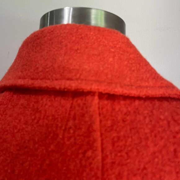 Rachel Zoe Orange Wool Blend Pocket Collared Long Sleeve Coat Size M - Picture 9 of 10